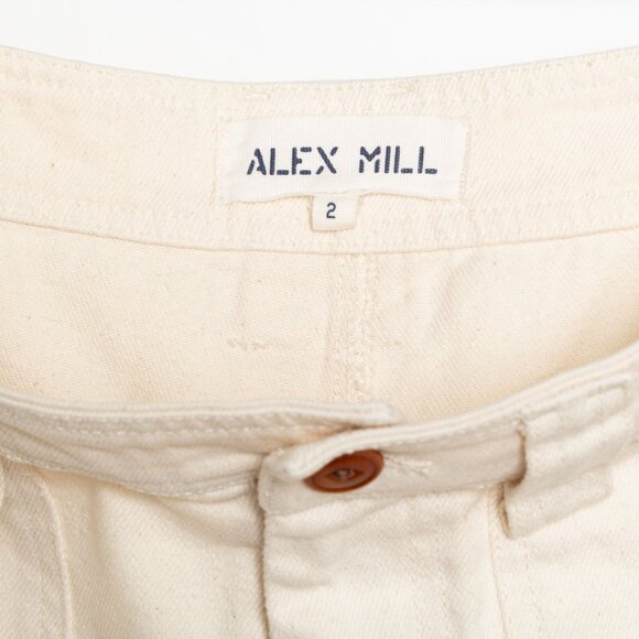 Alex Mill Phoebe Pant In Recycled Denim - Ivory White Painter - Size 2 / XS - Picture 9 of 14